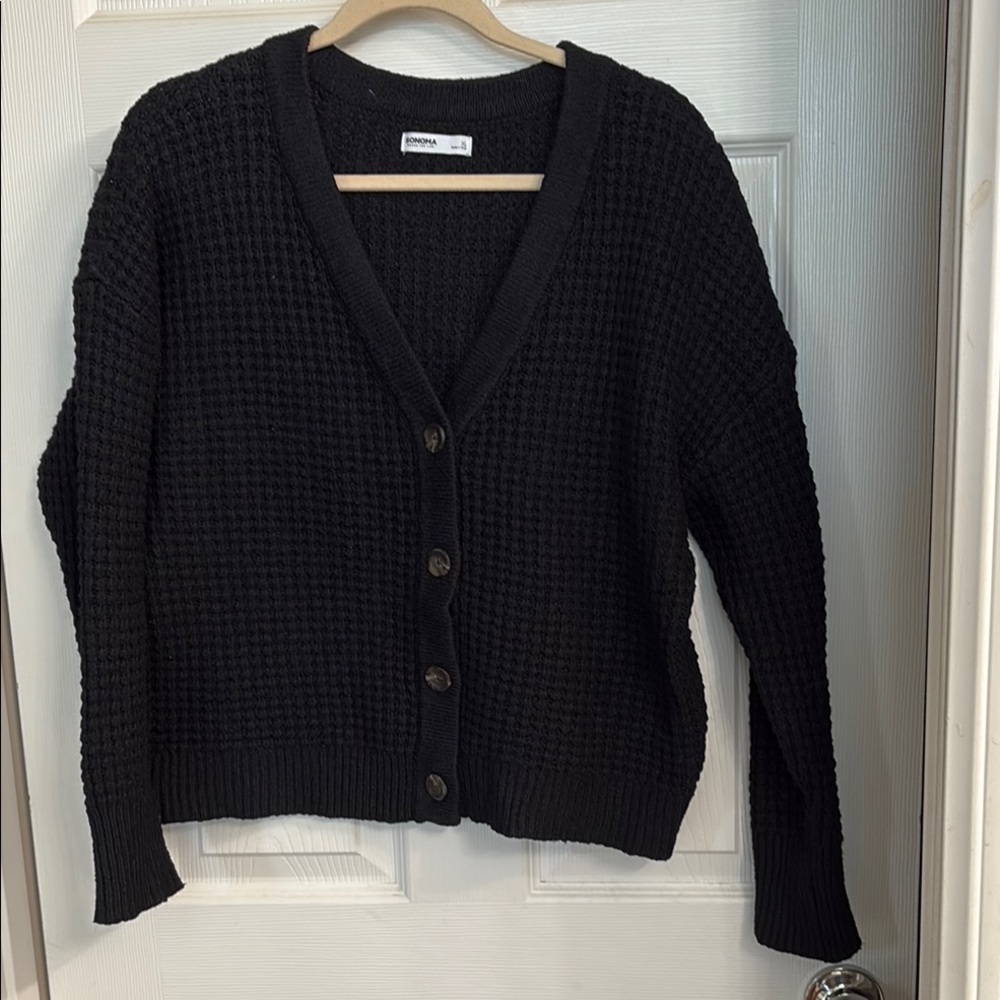 Sonoma Black  with Textured Knit Design